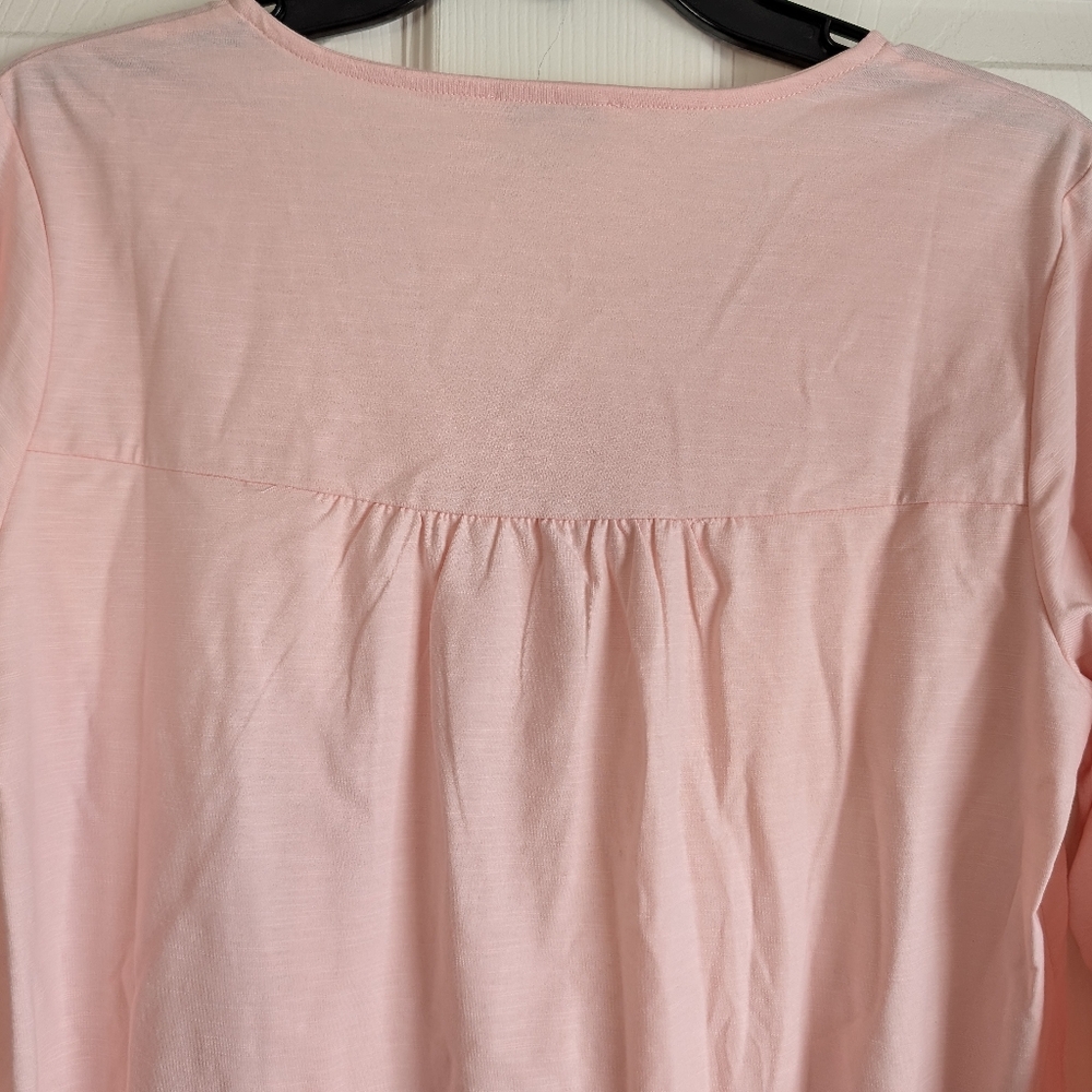 NWT Simply Noelle Pink Boho Tunic Top With Lace Crochet Hem Size S/M - Picture 7 of 9